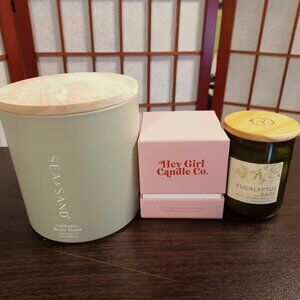 Brand New -THREE (3) Delightful and Unique CANDLES for Gift Giving or Keeping!